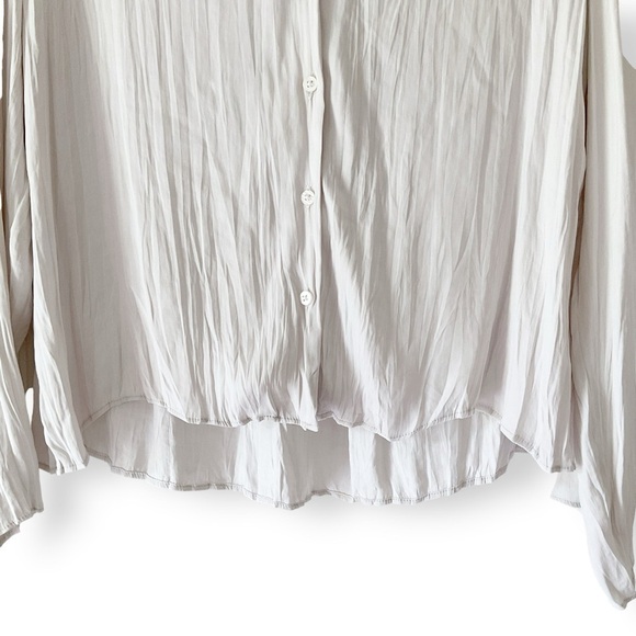 Joie V Neck Button Down Blouse Sz S Gauze Neutral Lightweight Top Minimalist NWT - Picture 4 of 11